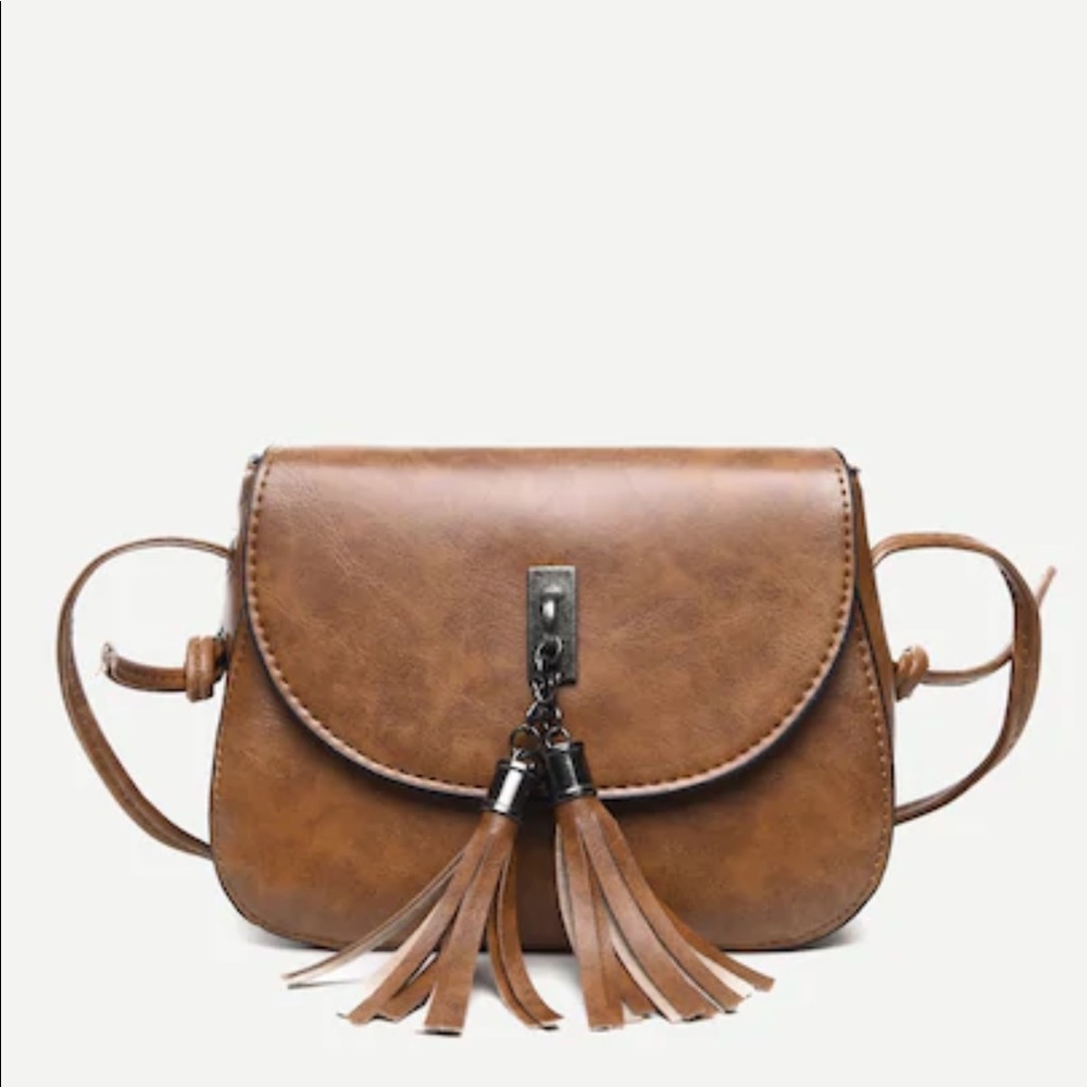 Tassel Decor Flap Saddle Bag